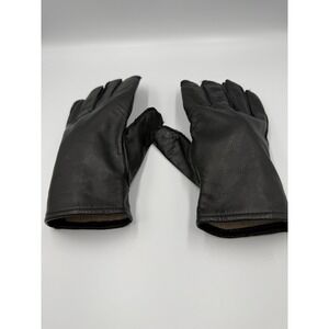 US Military Black Leather Gloves Cold Weather Wool Lined Size XL Steinberg